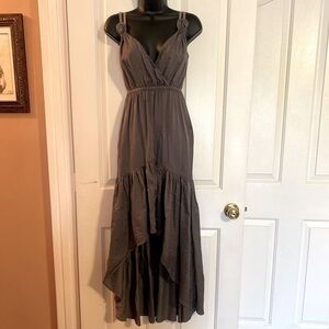 geren ford silk dress Geren Ford silk maxi dress, lilac w/black polka dots